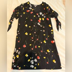 Chelsea28 Floral Button Front Dress XS Tie Sleeve